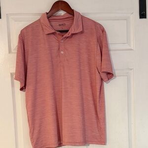 QUIETT Men’s Heathered Pink Polo Shirt - Short Sleeve Performance Knit